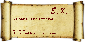 Sipeki Krisztina névjegykártya