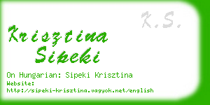 krisztina sipeki business card